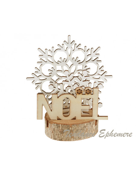 2 Décor Flocon Noel Nature 12cm