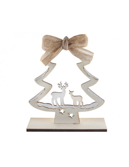 2 Décor Sapin de Noel Nature Rennes 12,5cm