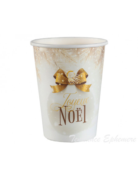 2 Gobelet Boule de Noël Or 25cl