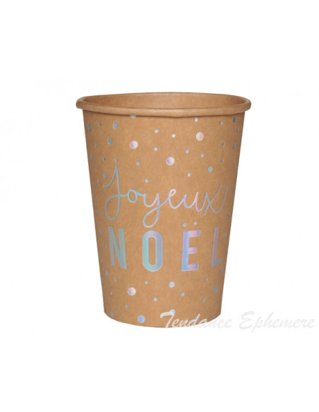 2 Gobelet Joyeux Noël Métal Irisé 25cl