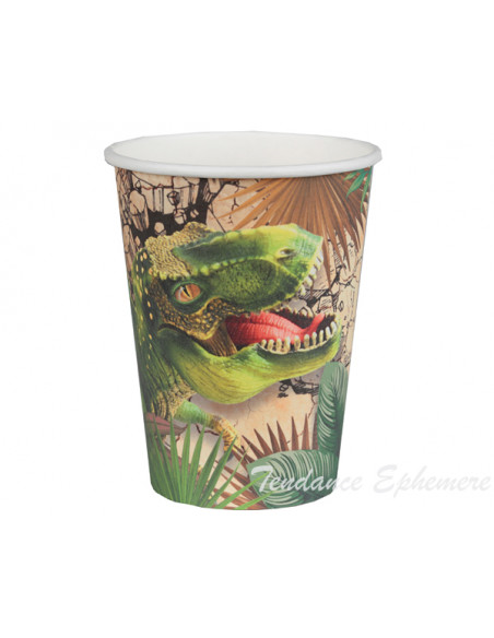 3 Gobelet Carton Dinosaure Jurassic 27cl