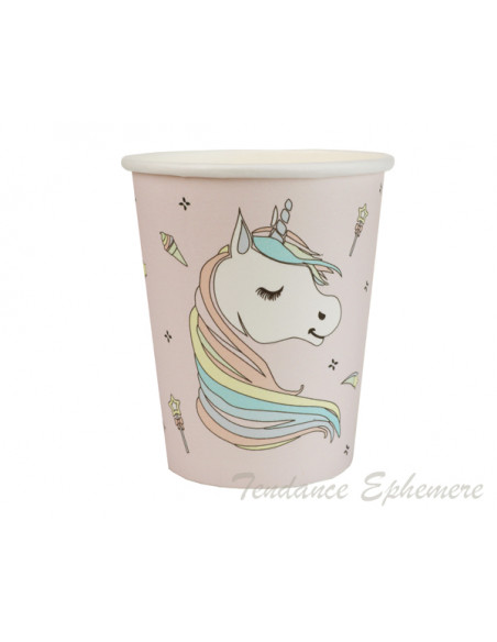 3 Gobelet Carton Licorne 25cl