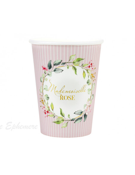 2 Gobelet Carton Mlle Rose 27cl