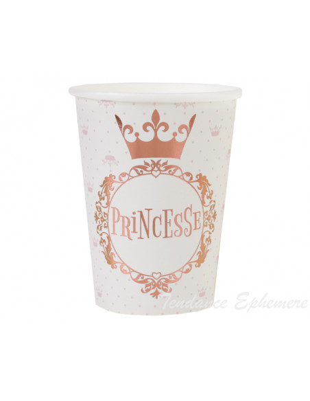 2 Gobelet Carton Princesse Rose Gold 27cl