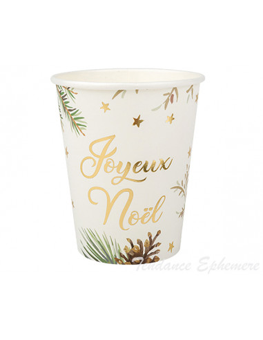 1 Gobelet Carton Joyeux Noel Boisé 25cl