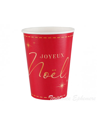 Gobelet Carton Rouge Joyeux Noel SANTEX - 2.40€