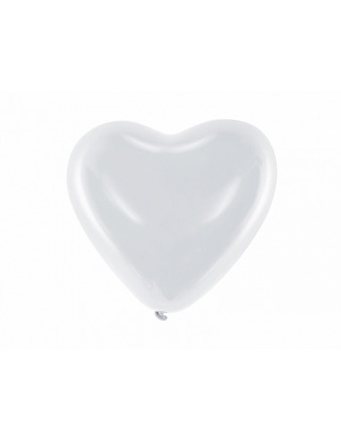 1 6 Ballons C?ur Blanc 25cm