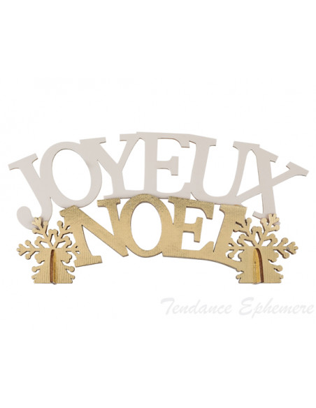2 Lettres Joyeux Noel Bois Naturel 30cm