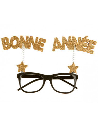 1 Lunette Bonne Année Noir Or