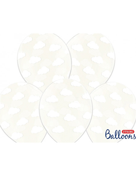 2 6 Ballons Cristal Nuage Blanc 30cm