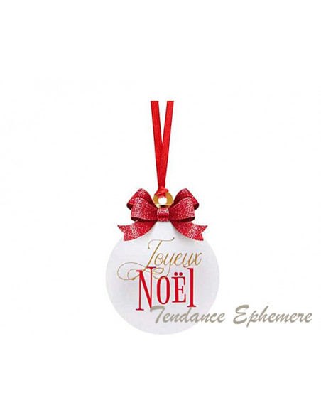 2 Marque Place Boule de Noël Ruban Rouge