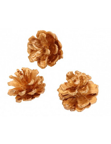 1 24 Pommes de Pin Or Vif 4cm