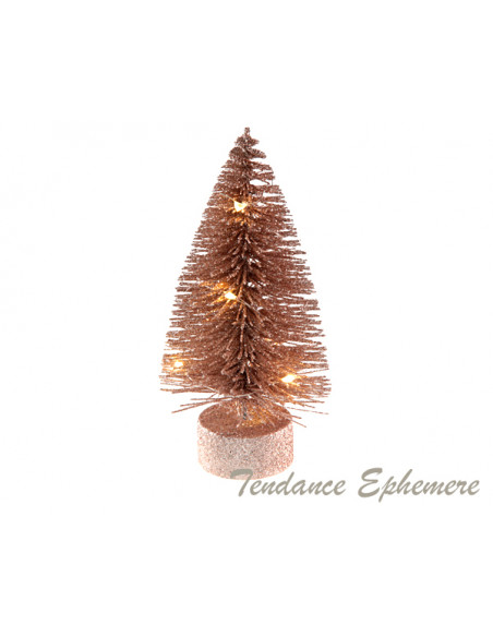 2 Sapin Lumineux Rose Gold 10cm