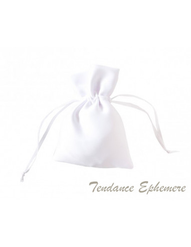 1 Bourse Blanche Satin 10cm