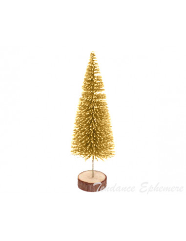 1 Sapin Sur Tronc Or 21cm