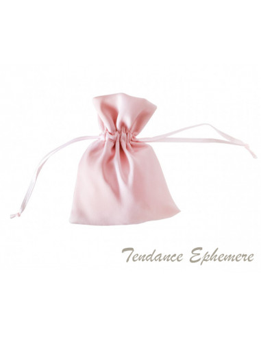 1 Bourse Rose Pastel Satin 10cm