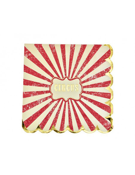 3 Serviette Papier Circus Rouge