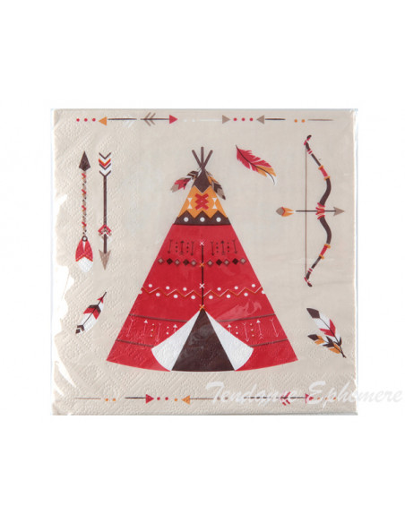 3 Serviette Papier Indien 33cm