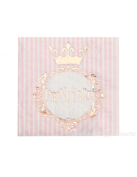 2 Serviette Papier Princesse Rose Gold 25cm
