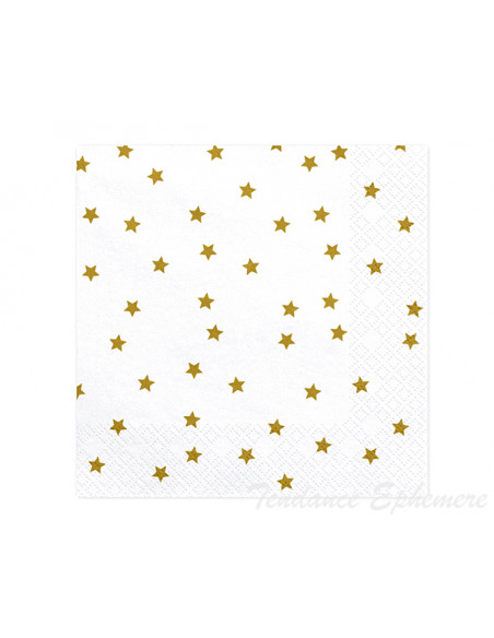 2 Serviette Papier Etoiles Or