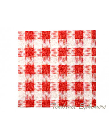 Serviette Papier Vichy Rouge 30cm - 200