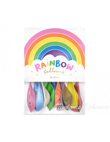 100 Ballons Latex Arc en Ciel Pastel...