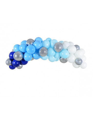 Kit Arche de Ballons Bleu et argent 2m - 17.90€