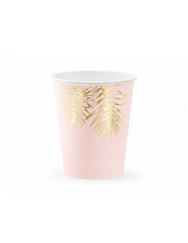 Gobelet Carton Rose Pastel Feuilles...