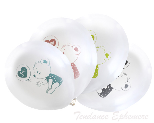 8 Ballons Anniversaire 1 An Pastel 22,5cm - 2.10€