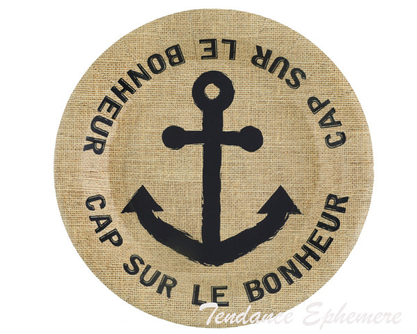 Assiette Carton Bord de Mer 23cm