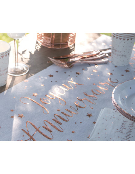 Chemin de table Anniversaire Rose Gold 28 cm x 3m - Deco anniversaire pas  cher - Badaboum