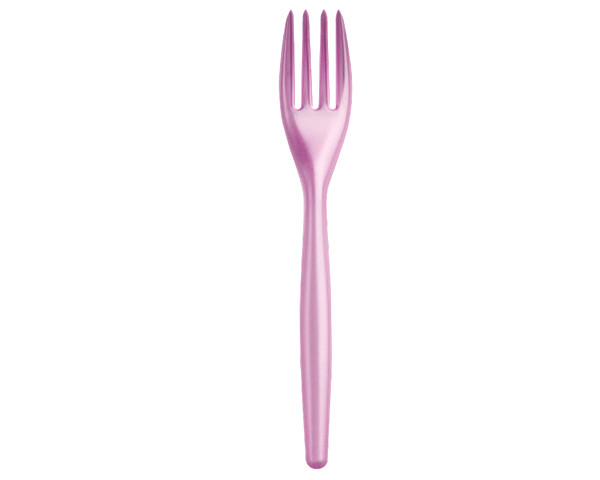 Fourchette Plastique Rose Perle 18cm