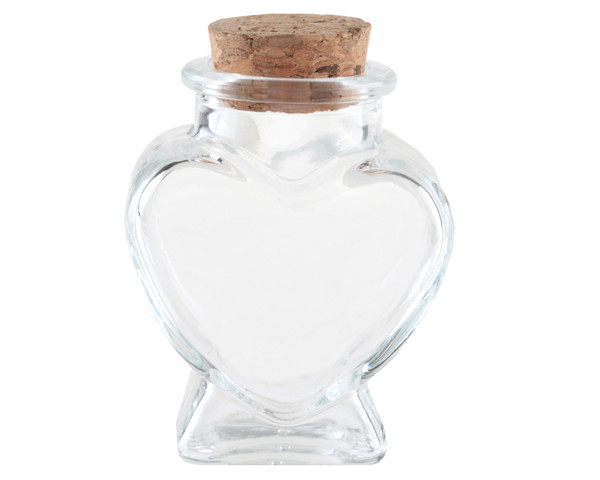 Mini Pot Verre Coeur Couvercle Liege