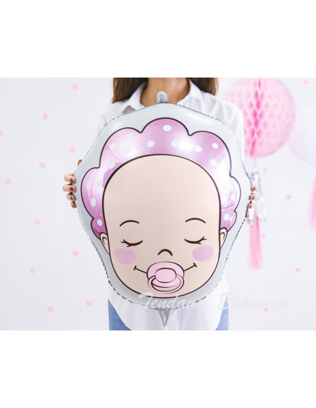 2 Ballon Aluminium Bébé Fille 45cm