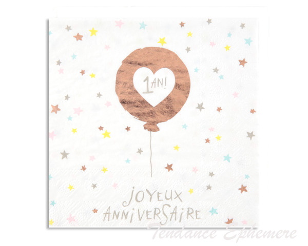 Serviette Papier Anniversaire 1 An...