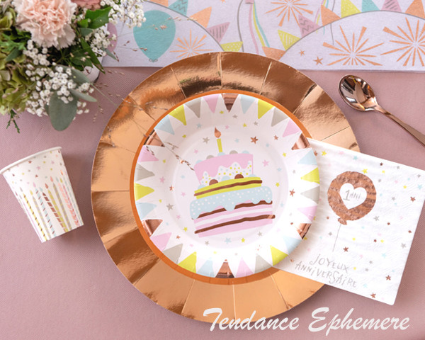 Serviette Papier Anniversaire 1 An Pastel 33cm 3 40