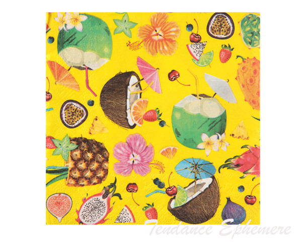 Serviette Papier Fruits Exotiques