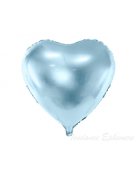 2 Ballon Aluminium C?ur Bleu Pastel 45cm