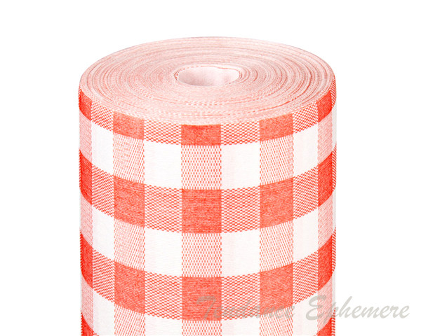 Tete a  Tete Vichy Rouge Effet Tissu 24m