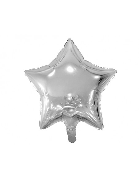 3 Ballon Etoile Argent Mylar 48cm