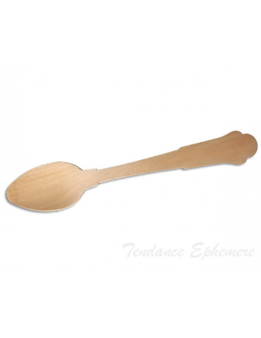 1 Petite Cuillère Dessert Bois Classique 10cm