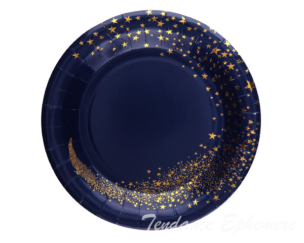 Assiette Carton La Magie de Noel Bleu...