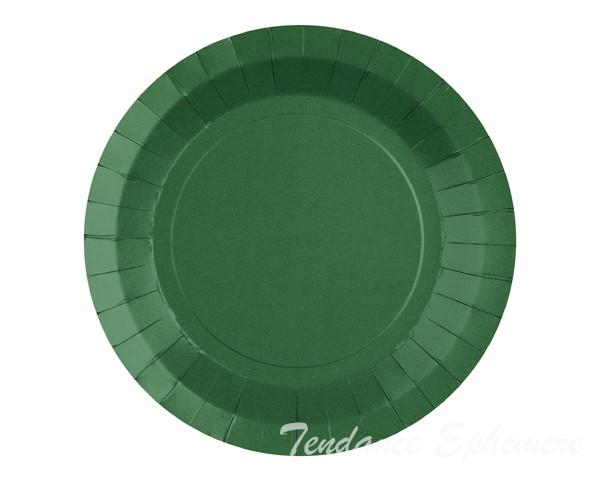 Assiette Carton Ronde Vert Sapin 17,5cm