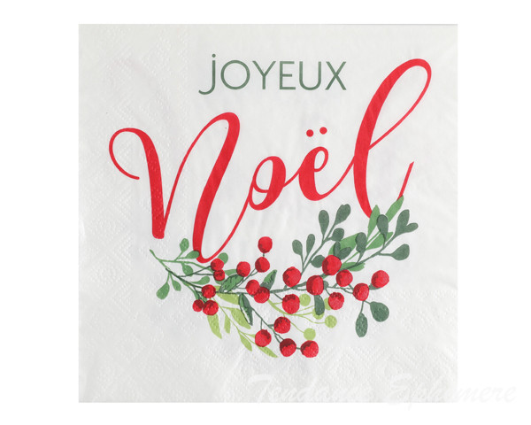 Serviette Papier Baies de Noel