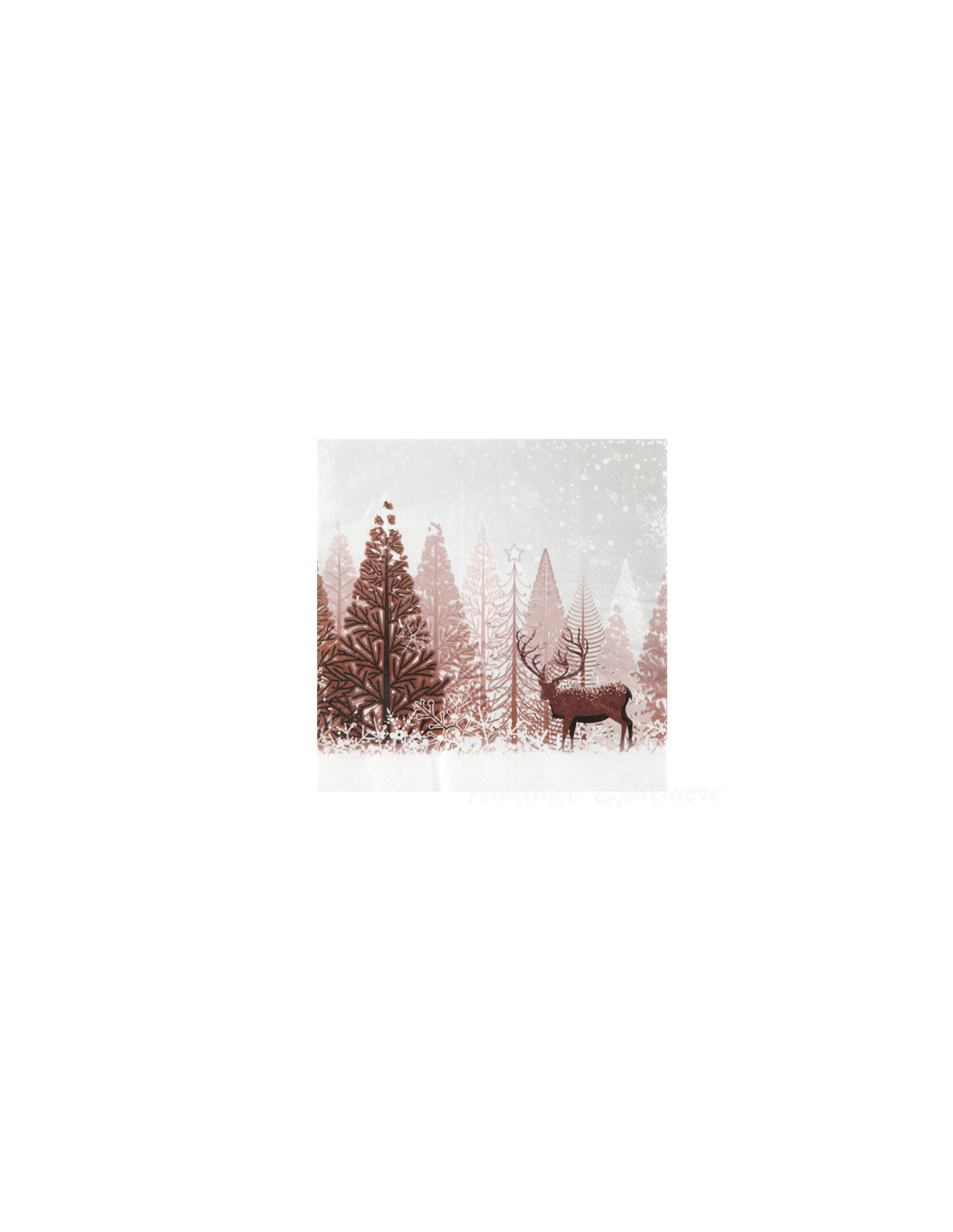 Serviette Noël nature hivernale en papier 16.5 cm REF/8170