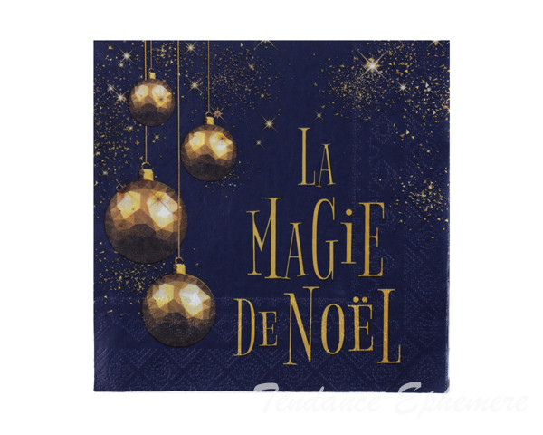 Serviette Papier La Magie de Noel Bleu