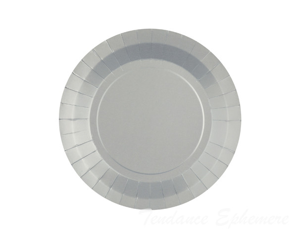 Assiette Carton Ronde Argent 17,5cm