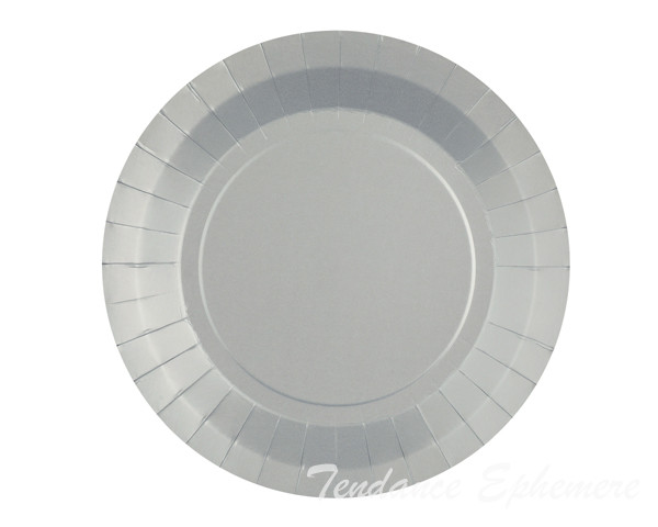 Assiette Carton Ronde Argent 22,5cm