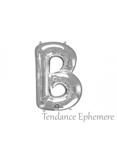 1 Ballon Lettre Argent B Mylar 36cm