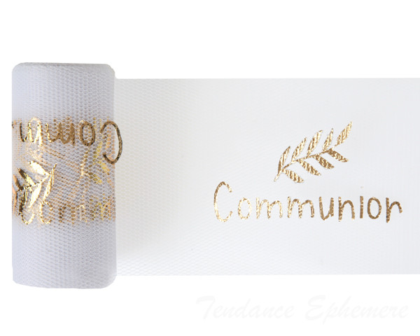 Ruban Tulle Communion Or 10m